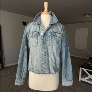 Blank NYC Light Blue Distressed Denim Jacket